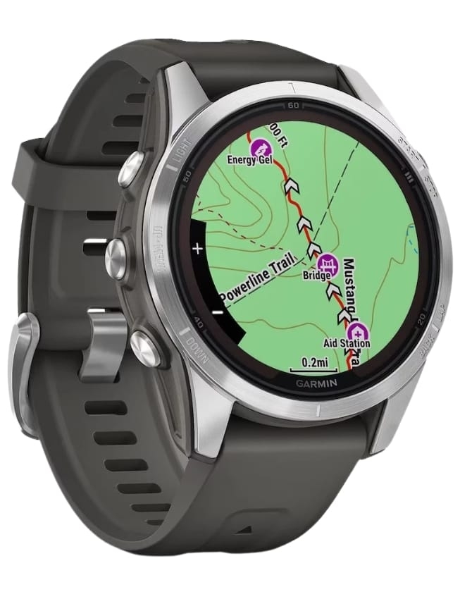 Смарт-годинник Garmin Fenix 7S Pro Solar, Silver with Graphite Band