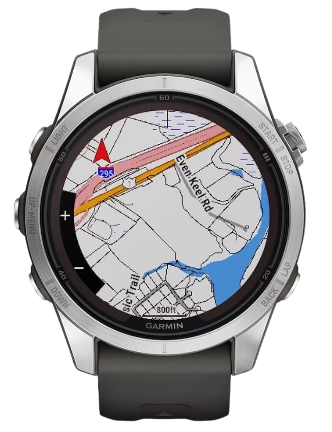 Смарт-годинник Garmin Fenix 7S Pro Solar, Silver with Graphite Band