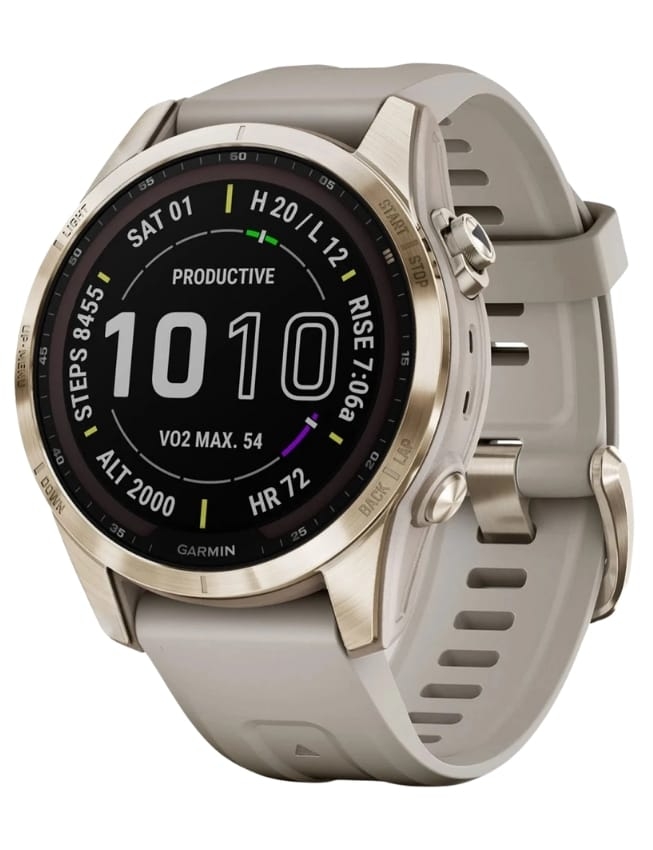 Смарт-годинник Garmin Fenix 7S Sapphire Solar, Cream Gold Titanium
