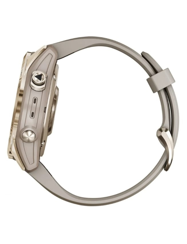 Смарт-годинник Garmin Fenix 7S Sapphire Solar, Cream Gold Titanium with Light Sand Band