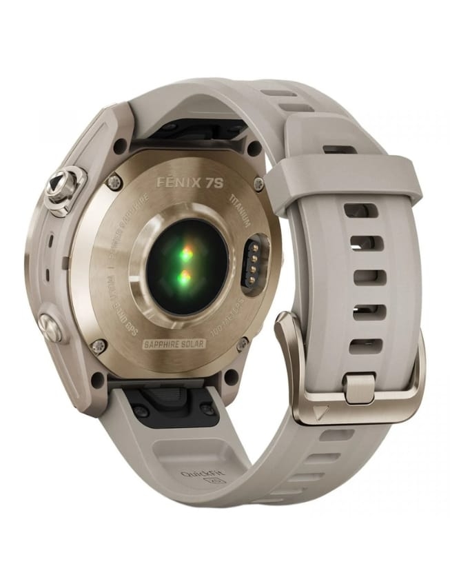 Смарт-годинник Garmin Fenix 7S Sapphire Solar, Cream Gold Titanium with Light Sand Band