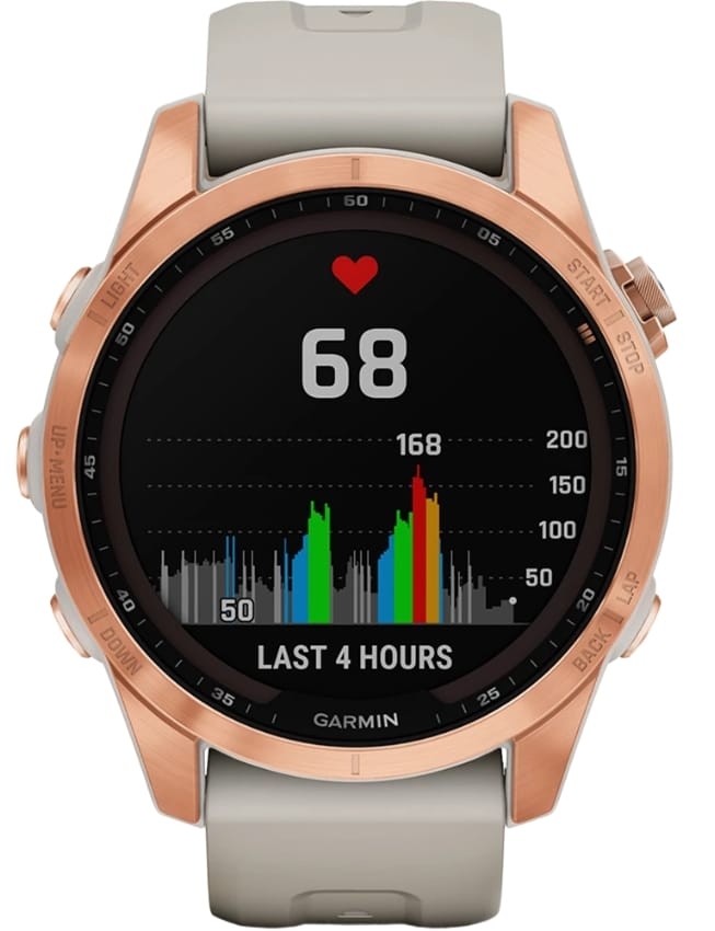 Смарт-годинник Garmin Fenix 7S Solar, Rose Gold with Light Sand Band