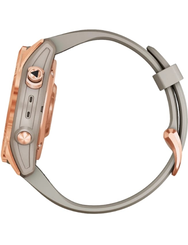 Смарт-годинник Garmin Fenix 7S Solar, Rose Gold with Light Sand Band