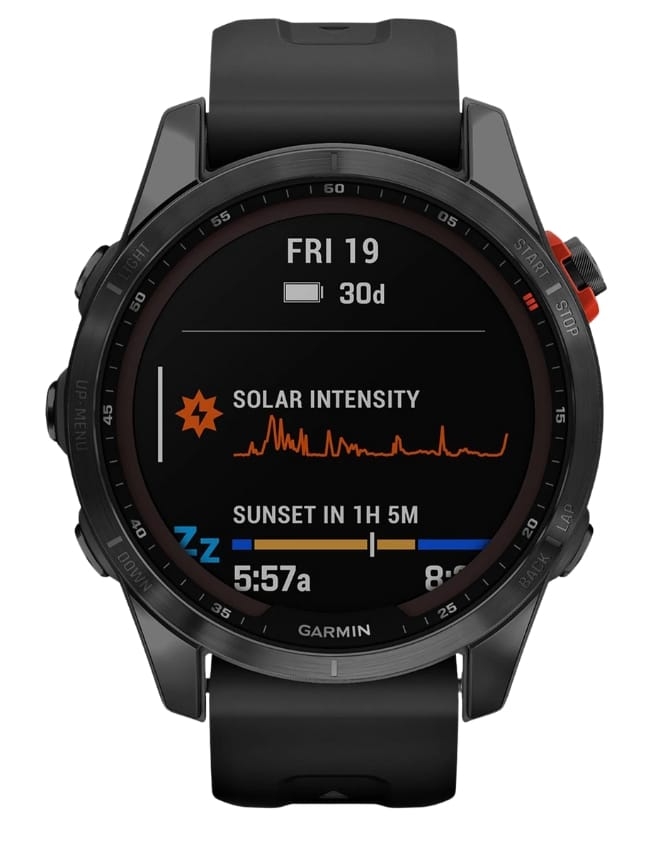 Смарт-годинник Garmin Fenix 7S Solar, Slate Gray with Black Band