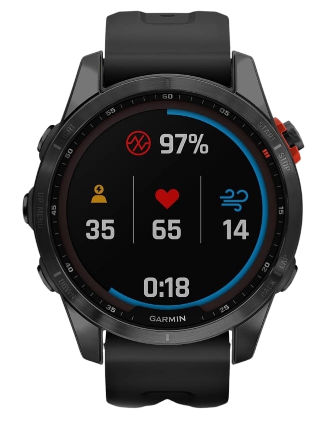 Смарт-годинник Garmin Fenix 7S Solar, Slate Gray with Black Band