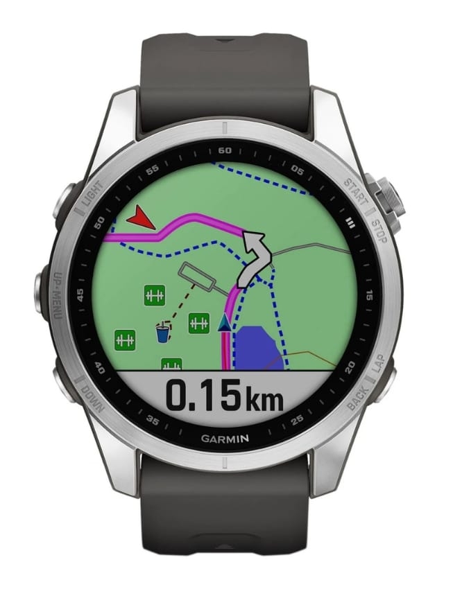 Смарт-годинник Garmin Fenix 7S , Silver with Graphite Band