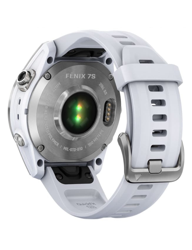 Смарт-годинник Garmin Fenix 7S , Silver with Whitestone Band