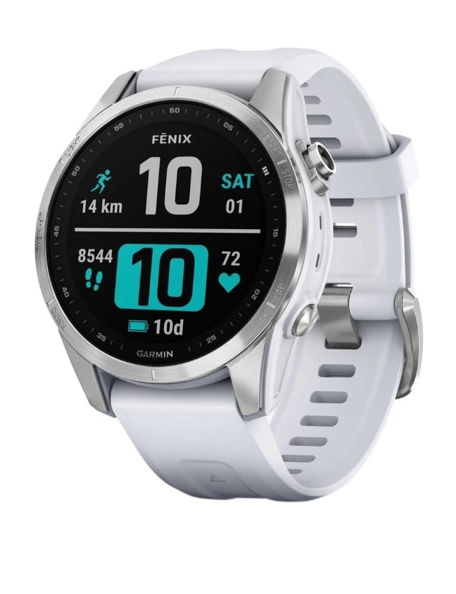 Смарт-годинник Garmin Fenix 7S , Silver with Whitestone Band