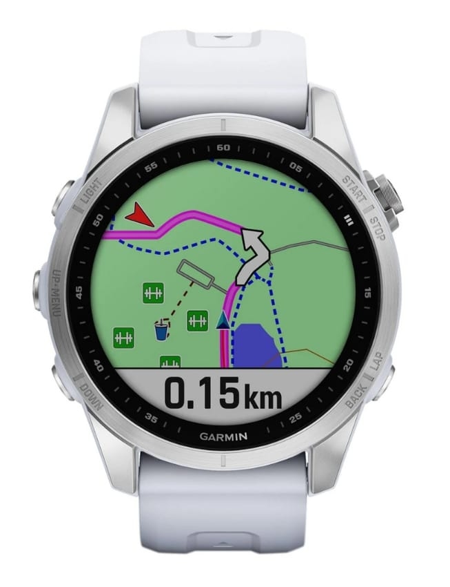 Смарт-годинник Garmin Fenix 7S , Silver with Whitestone Band