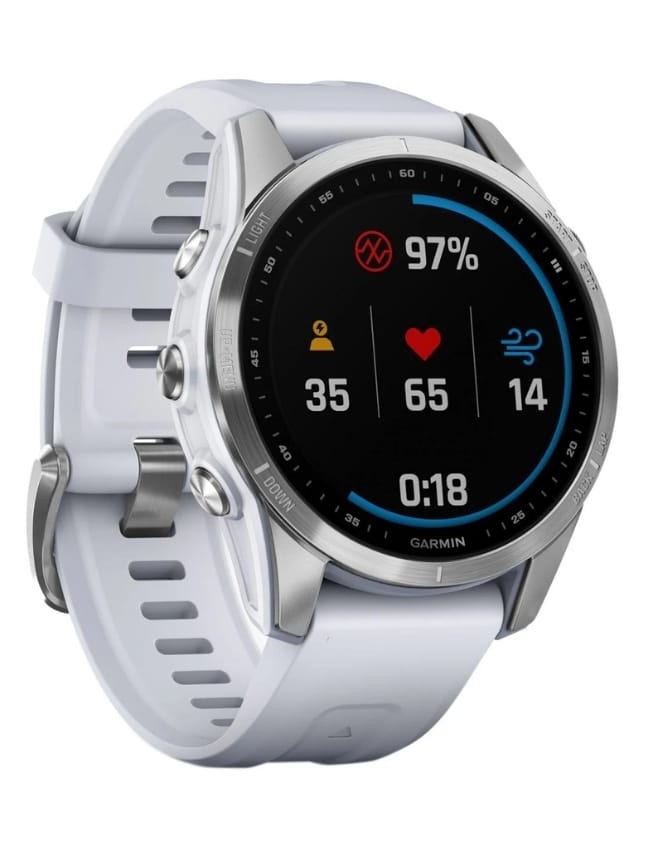 Смарт-годинник Garmin Fenix 7S , Silver with Whitestone Band