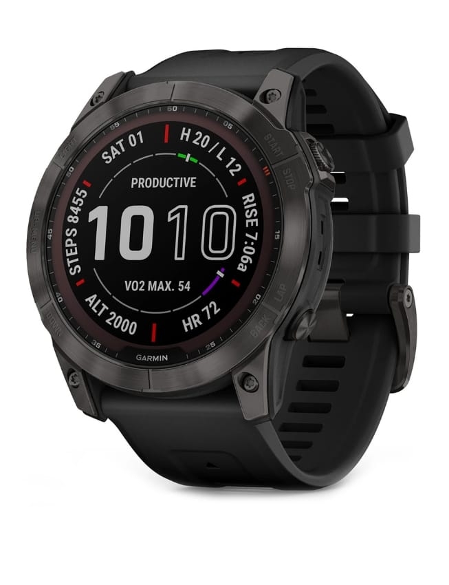 Смарт-годинник Garmin Fenix 7X Sapphire Solar, Carbon Gray DLC Titanium with Black Band