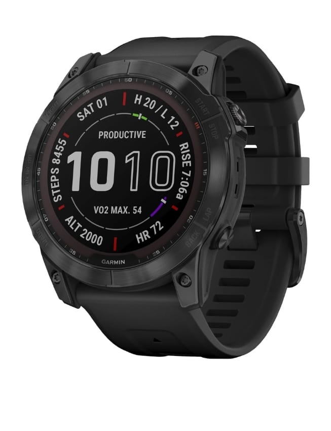 Смарт-годинник Garmin Fenix 7X Sapphire Solar, Black DLC Titanium with Black Band