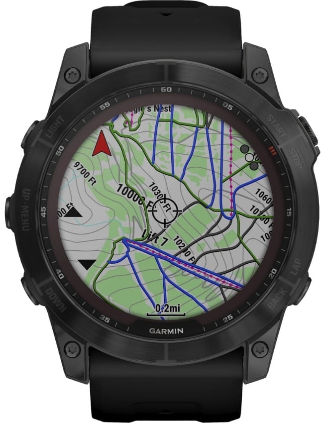 Смарт-годинник Garmin Fenix 7X Sapphire Solar, Black DLC Titanium with Black Band