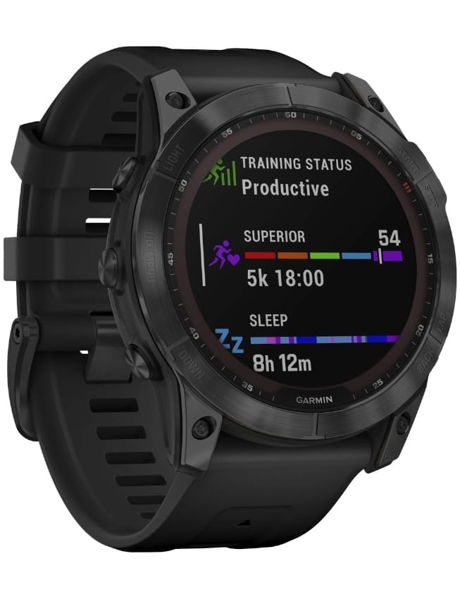 Смарт-годинник Garmin Fenix 7X Sapphire Solar, Black DLC Titanium with Black Band