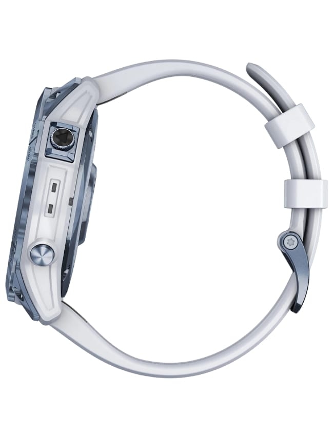 Смарт-часы Garmin Fenix 7X Sapphire Solar, Mineral Blue DLC Titanium with Whitestone Band