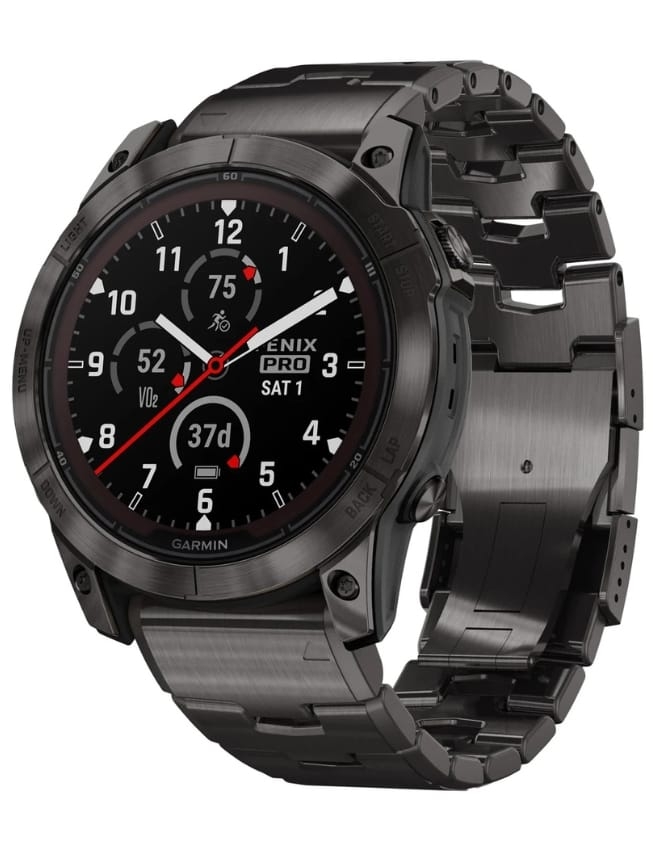 Смарт-годинник Garmin Fenix 7X Pro Sapphire Solar, Carbon Gray DLC Titanium with Titanium Band