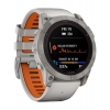 Смарт-годинник Garmin Fenix 7X Pro Sapphire Solar, Titanium with Fog Gray/Ember Orange Band
