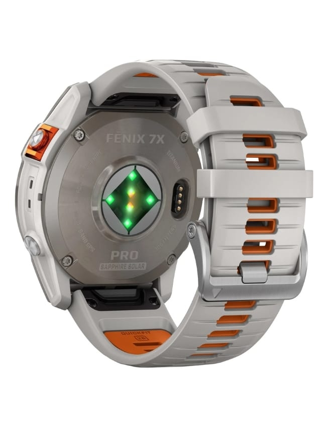 Смарт-годинник Garmin Fenix 7X Pro Sapphire Solar, Titanium with Fog Gray/Ember Orange Band