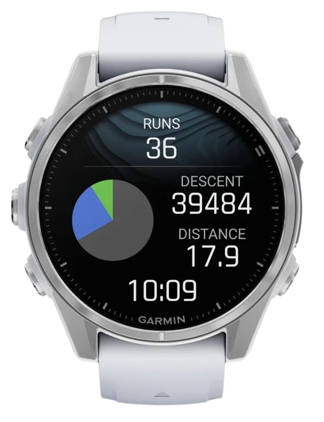 Смарт-годинник Garmin Fenix 8 43mm AMOLED, Silver with Whitestone Silicone Band