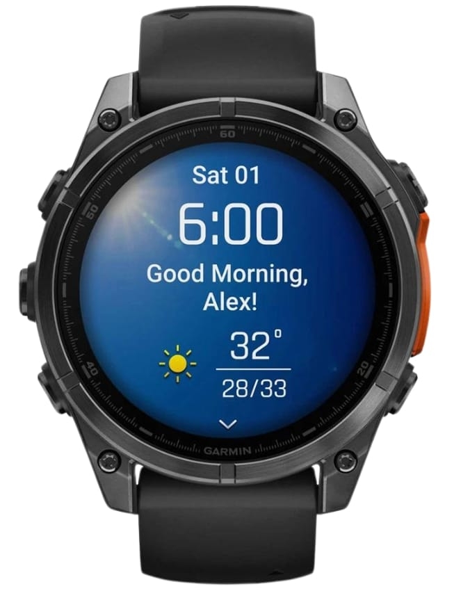 Смарт-годинник Garmin Fenix 8 47mm AMOLED, Slate Gray with Black Silicone Band