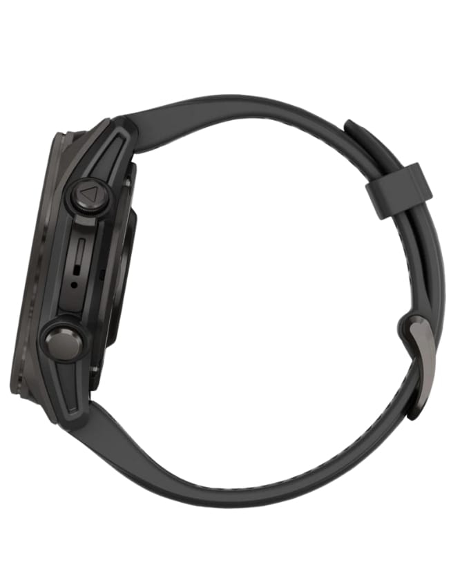 Смарт-часы Garmin Fenix 8 43mm AMOLED Sapphire, Carbon Gray DLC Titanium with Black/Pebble Gray Silicone Band
