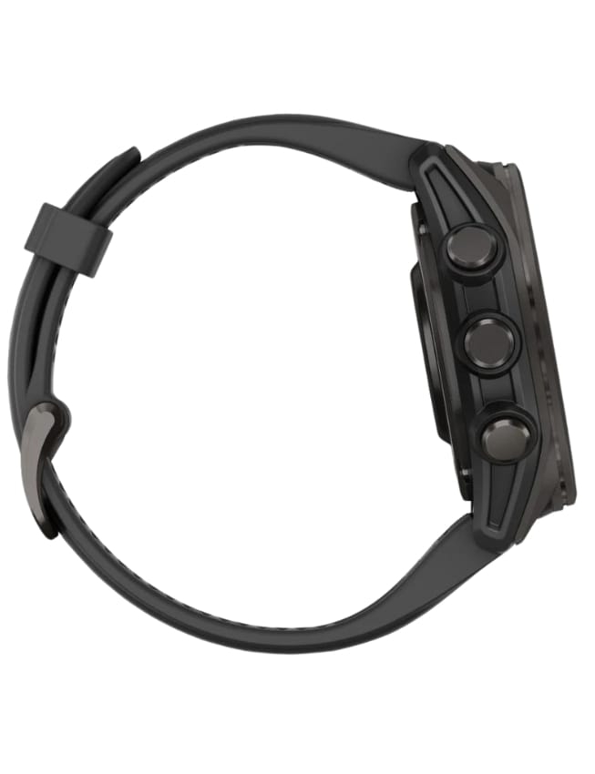 Смарт-часы Garmin Fenix 8 43mm AMOLED Sapphire, Carbon Gray DLC Titanium with Black/Pebble Gray Silicone Band