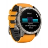 Смарт-годинник Garmin Fenix 8 51mm AMOLED Sapphire, Titanium with Spark Orange/Graphite Silicone Band
