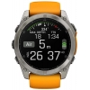 Смарт-годинник Garmin Fenix 8 51mm AMOLED Sapphire, Titanium with Spark Orange/Graphite Silicone Band