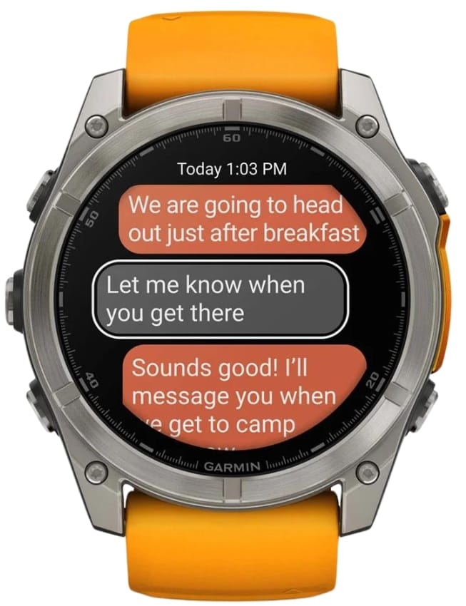 Смарт-годинник Garmin Fenix 8 51mm AMOLED Sapphire, Titanium with Spark Orange/Graphite Silicone Band