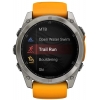 Смарт-годинник Garmin Fenix 8 51mm AMOLED Sapphire, Titanium with Spark Orange/Graphite Silicone Band