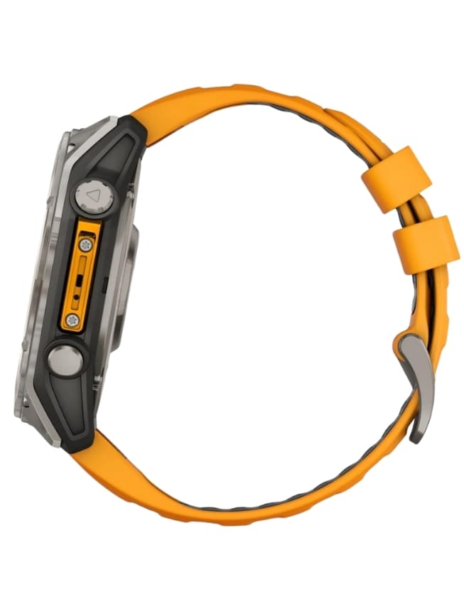 Смарт-годинник Garmin Fenix 8 51mm AMOLED Sapphire, Titanium with Spark Orange/Graphite Silicone Band