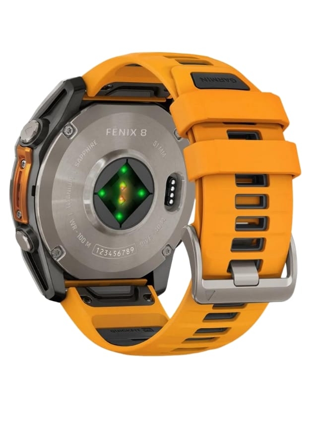 Смарт-годинник Garmin Fenix 8 51mm AMOLED Sapphire, Titanium with Spark Orange/Graphite Silicone Band