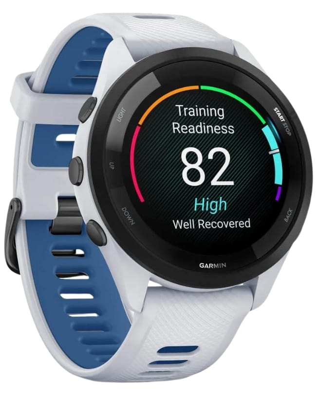 Смарт-часы Garmin Forerunner 265 Black Bezel, Whitestone Case with Whitestone/Tidal Blue Silicone Band