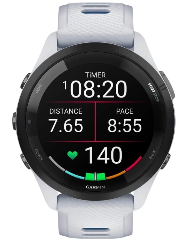Смарт-часы Garmin Forerunner 265 Black Bezel, Whitestone Case with Whitestone/Tidal Blue Silicone Band