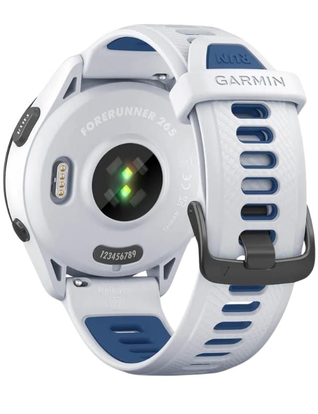 Смарт-часы Garmin Forerunner 265 Black Bezel, Whitestone Case with Whitestone/Tidal Blue Silicone Band