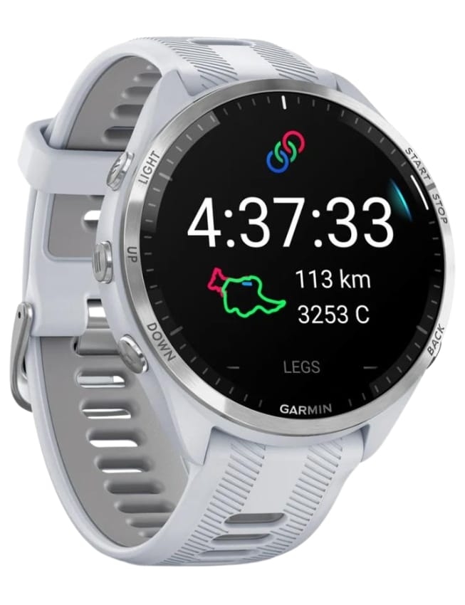 Смарт-часы Garmin Forerunner 965 Titanium Bezel, Whitestone Case with Whiteston/Powder Gray Silicone Band