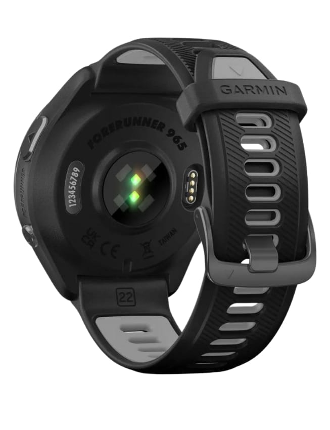 Смарт-годинник Garmin Forerunner 965 Carbon Gray DLC Titanium Bezel, Black Case with Black/Powder Gray Silicone Band
