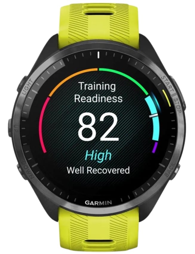 Смарт-годинник Garmin Forerunner 965 Carbon Gray DLC Titanium Bezel, Black Case with Amp Yellow/Black Silicone Band