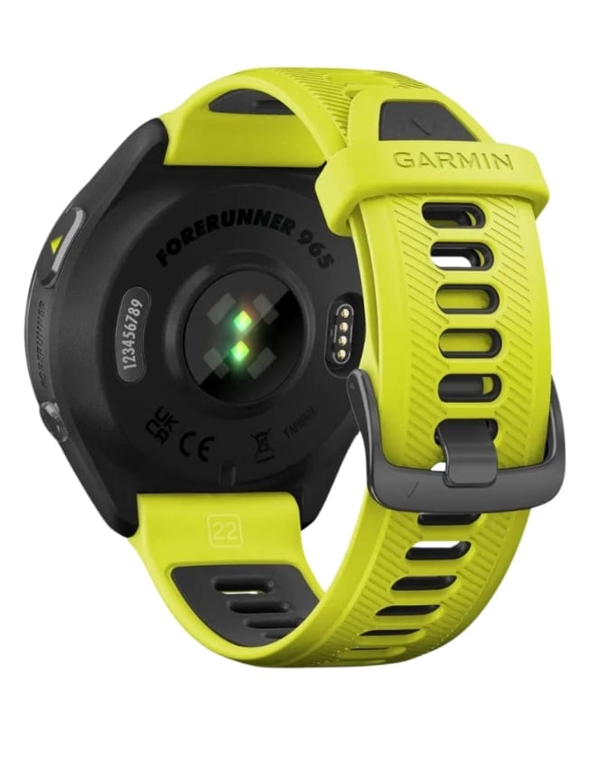Смарт-годинник Garmin Forerunner 965 Carbon Gray DLC Titanium Bezel, Black Case with Amp Yellow/Black Silicone Band