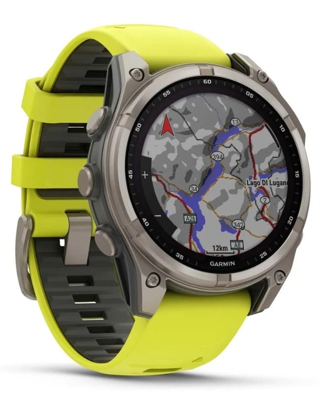 Смарт-годинник Garmin Fenix 8 51mm Solar Sapphire, Titanium with Amp Yellow/Graphite Silicone Band