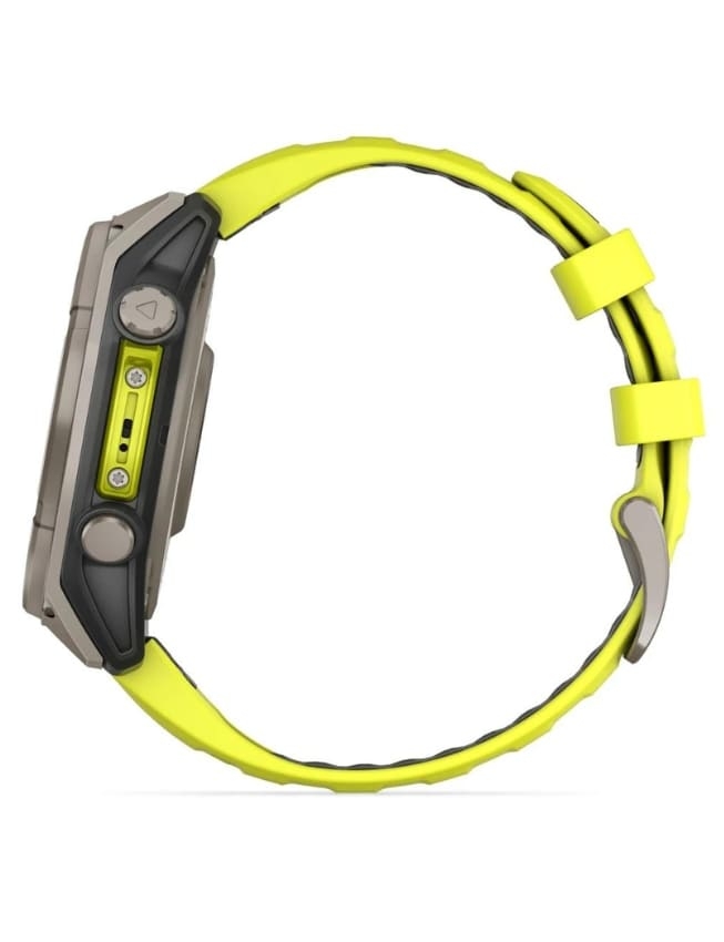 Смарт-годинник Garmin Fenix 8 51mm Solar Sapphire, Titanium with Amp Yellow/Graphite Silicone Band