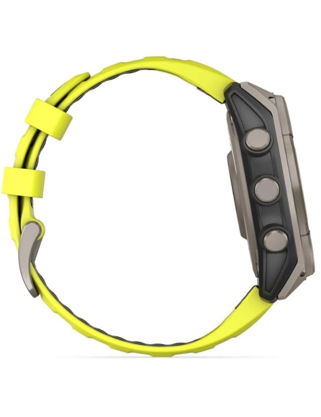 Смарт-годинник Garmin Fenix 8 51mm Solar Sapphire, Titanium with Amp Yellow/Graphite Silicone Band