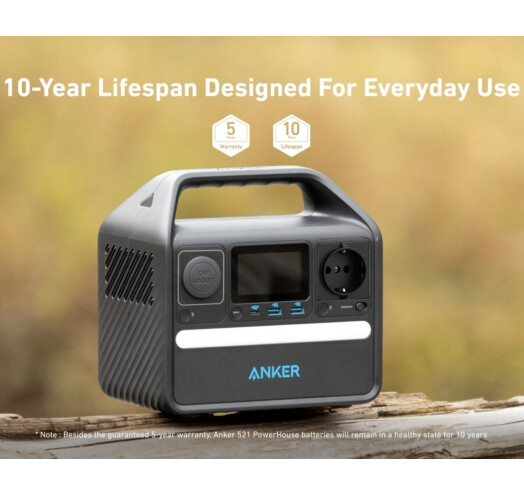 Портативна зарядна станція ANKER 521 256Wh 80000mAh 200W Black