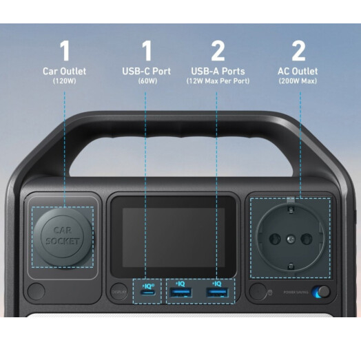 Портативна зарядна станція ANKER 521 256Wh 80000mAh 200W Black
