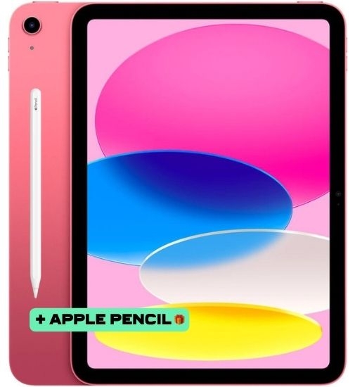 Б/У Планшет Apple iPad 10, 10.9, 64Gb, Wi-Fi, Pink (MPQ33) 2022 + Apple Pencil