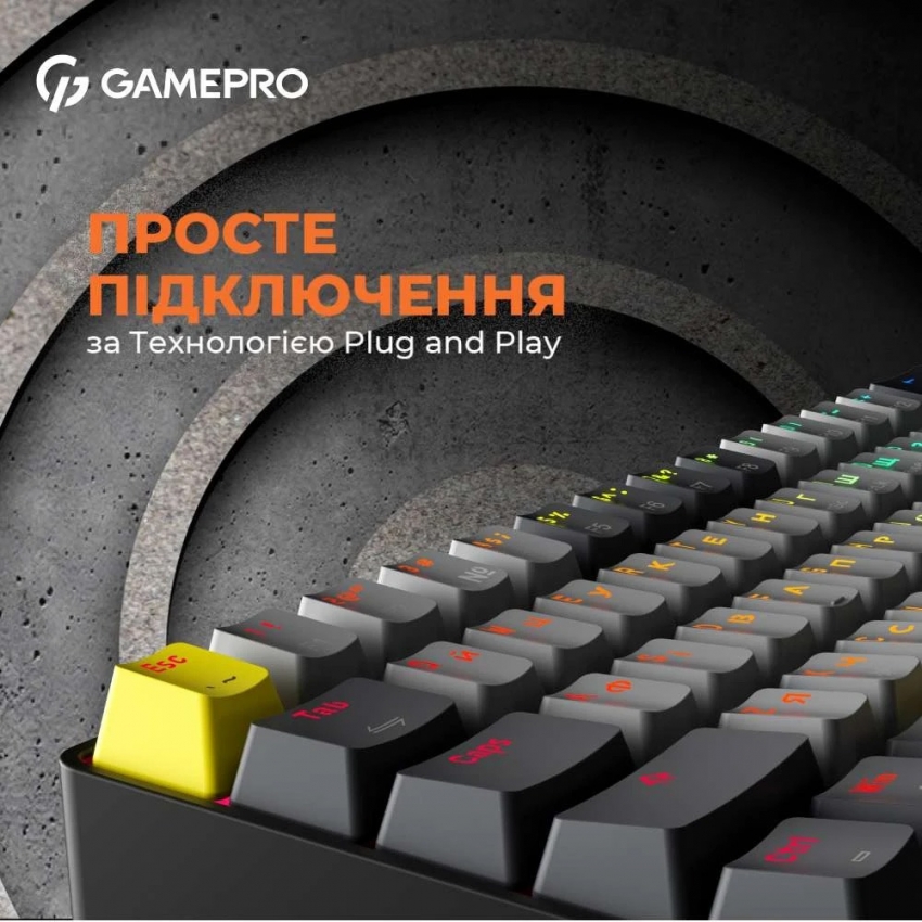 Клавиатура беспроводная GamePro MK130G Pro Outemu Red Switch Hot-Swap RGB (Black)