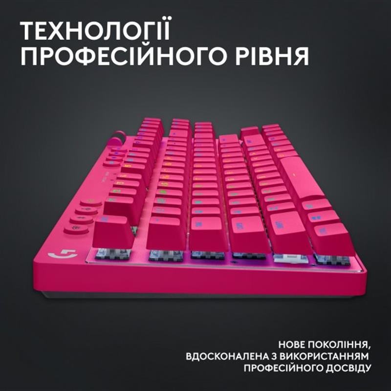Клавiатура бездротова Logitech G PRO X TKL Lightspeed (Magenta