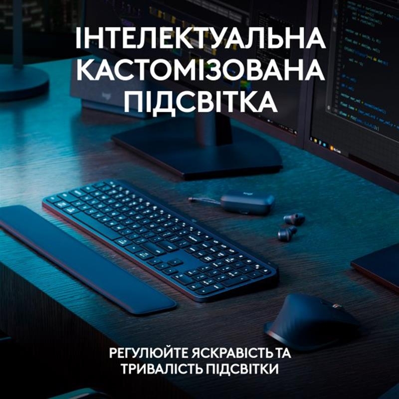 Клавiатура бездротова Logitech MX Keys S (Graphite)