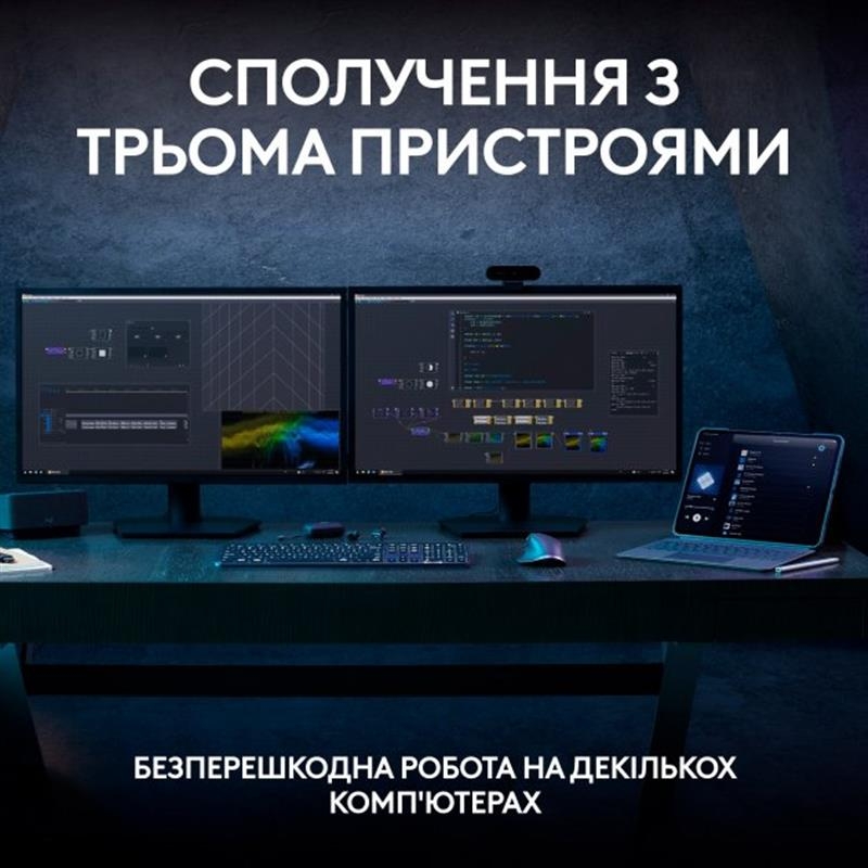 Клавiатура бездротова Logitech MX Keys S (Graphite)