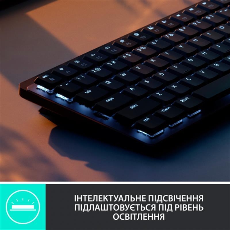 Клавіатура бездротова Logitech MX Mechanical Mini Minimalist (Graphite)